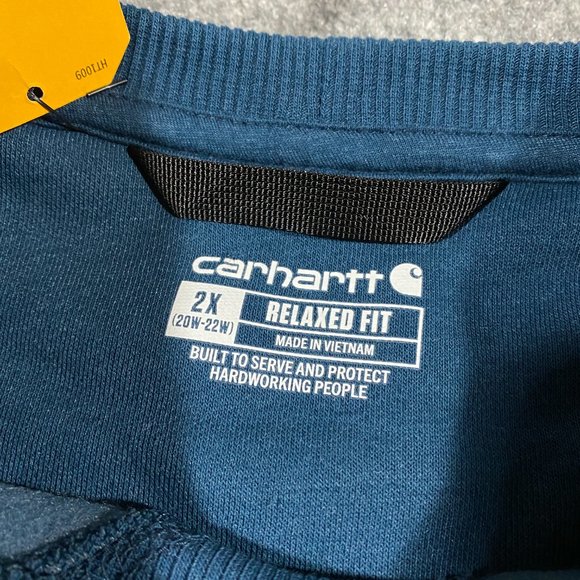 Carhartt Midweight Logo Sleeve Graphic Sweatshirt Womens 2X Relaxed Fit Blue NWT - Picture 11 of 16